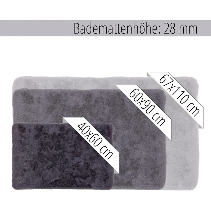 SCHÖNER WOHNEN-Kollektion Badematte Bali, Höhe 29 mm, rutschhemmend beschichtet, fußbodenheizungsgeeignet, Polyester, rechteckig, Fell Haptik, kuschelig, Badezimmerteppich, waschbar – Bild 6