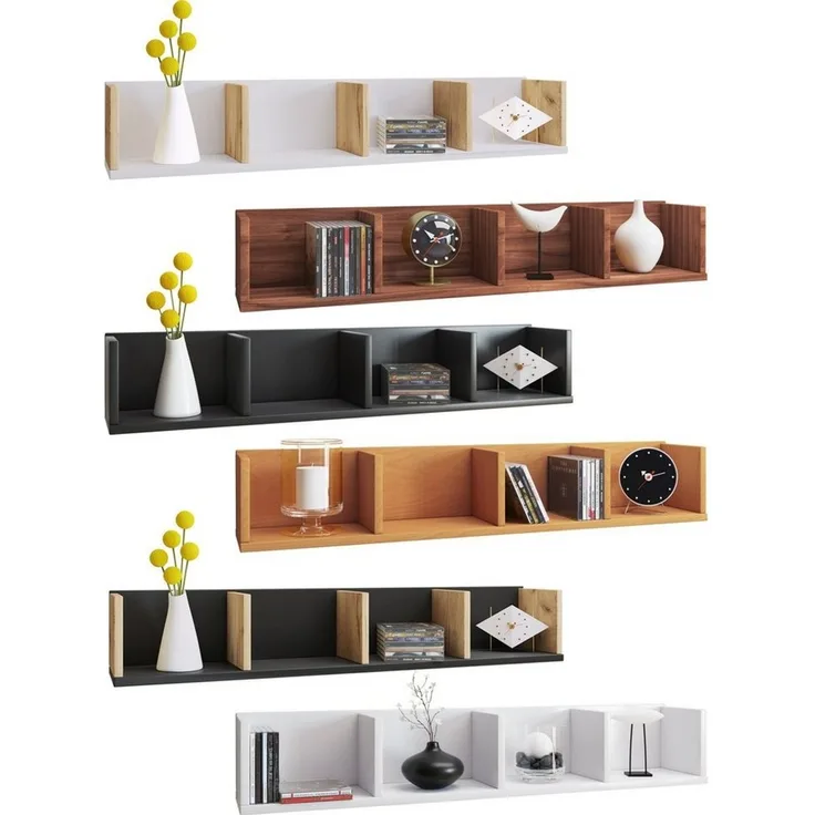 Wandregal Regal Bücherregal Wandboard Hängeregal Küchenregal Nussbaum Dekor