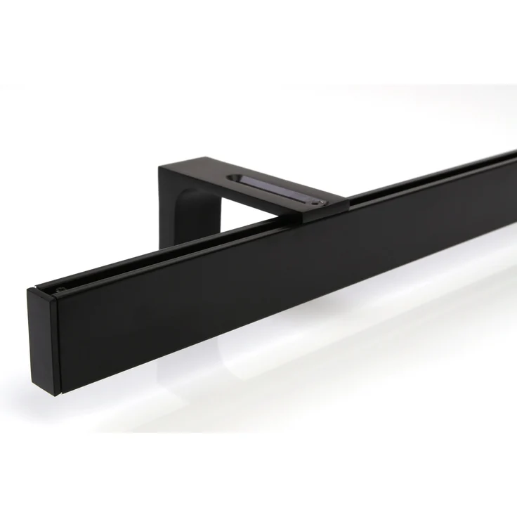 Deco-Raum® Gardinenschiene Innenlauf Loft | Befestigung: Wandträger | Größe: 420cm | Material: Aluminium | Farbe: Schwarz – Bild 1