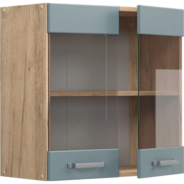 Küchenglasschrank R-Line Blau-Grau 60 cm Vicco – Bild 4