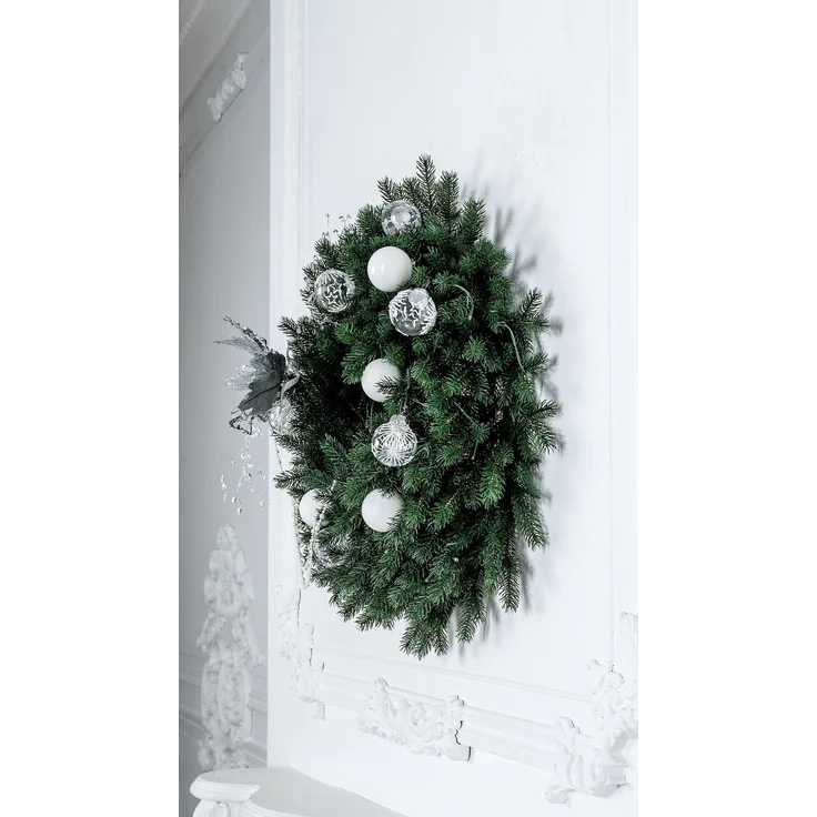 EveXmas Altair Premium Weihnachtskranz Grün 45 cm mit LED-Beleuchtung, künstlicher Türkranz, 68 Zweige, 408 PE-Spritzguss-Triebe, 100% PE – Bild 5