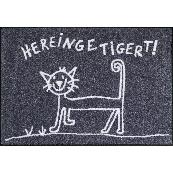 Salonloewe Fußmatte Fußmatte "Hereingetigert", eckig, Höhe: 7 mm, Motiv: Katze – Bild 1