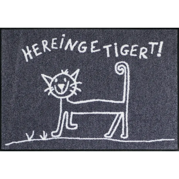 Salonloewe Fußmatte Fußmatte "Hereingetigert", eckig, Höhe: 7 mm, Motiv: Katze