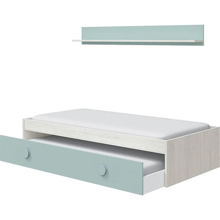 Jugendzimmer-Set >SNUBA< in Alpen-Weiß/Aqua-Grün - 201x43x98 (BxHxT) – Bild 3