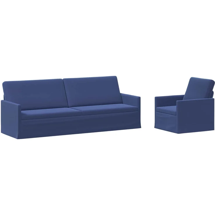 vidaXL Sofa-Set 2 pcs Polizeiblau Samt (V) 3433241 – Bild 1