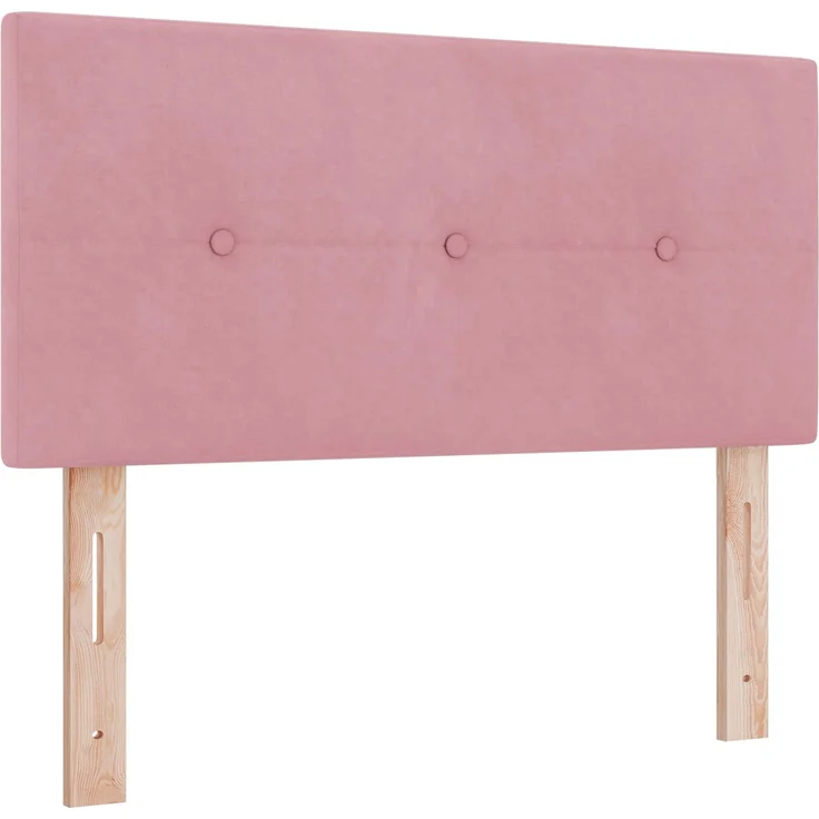 vidaXL Boxspringbett mit Matratze mit Kopfteil Rosa 90 x 190 cm Samt 3451588 – Bild 4