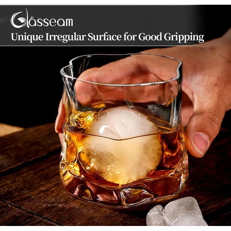 Whiskyglas Set 6 Unregelmäßige Falten Scotch 250ml Papa Ehemann Bourbon/Rum – Bild 2