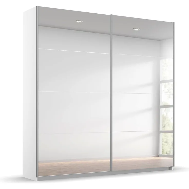 rauch Kleiderschrank, Schwebetürenschrank SUBITO, 2-türig, 2 Spiegeltüren, Alpinweiß, 181 x 197 x 61 cm