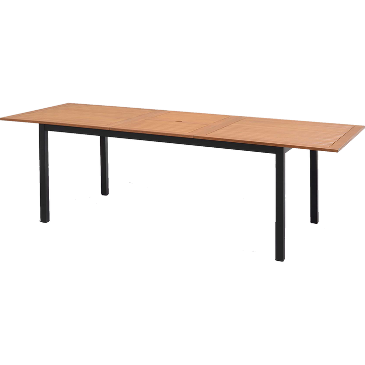 Wohn Schick KINGSBURY-LYNX Ausziehtisch 100x180Aluminiumrahmen in Mattschwarz,Platte Eukalyptusholz in Mulberry - H 74 cm x T 100 cm x B 180 cm