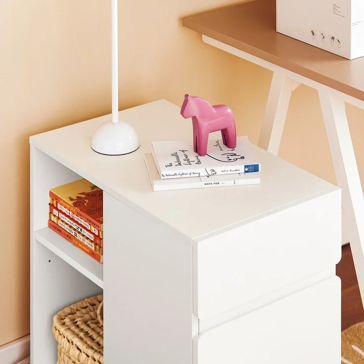 SoBuy ASK05-W Schubladenschrank Büro, MDF, Lackiert, Weiß, 45 x 59 x 45 cm – Bild 4