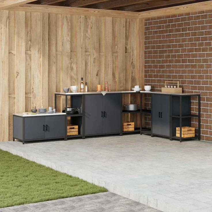 vidaXL Küchenregal HATTEM Anthrazit 40 x 50 x 92 cm Stahl 874970 – Bild 1