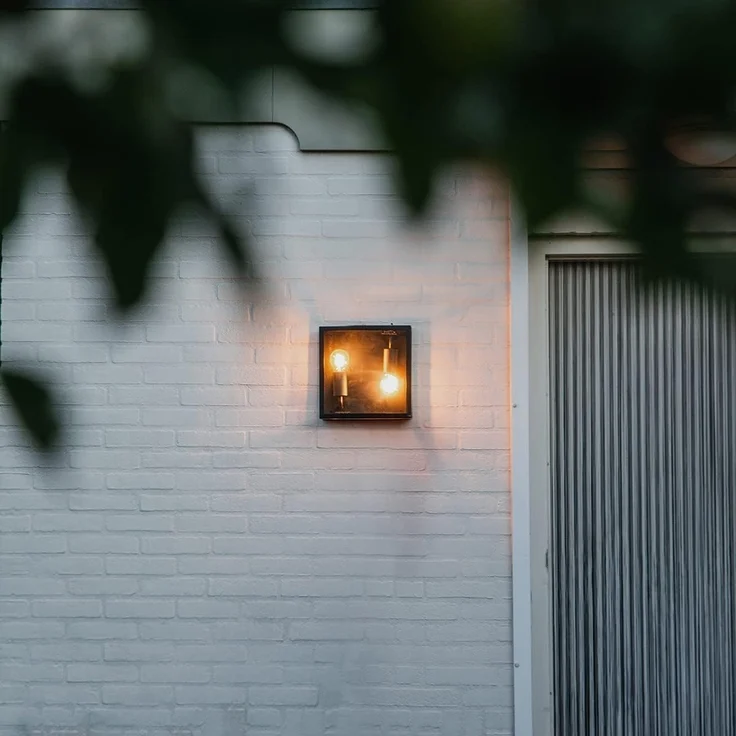 Qazqa Außen-Deckenleuchte Rotterdam, ohne Leuchtmittel, E27, Schwarz, Modern, Edelstahl, 2-flammig – Bild 6