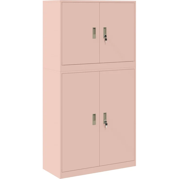 vidaXL Aufbewahrungsschrank 2 stk. Rosa 90 x 40 x 175 cm Stahl 3438718 – Bild 2