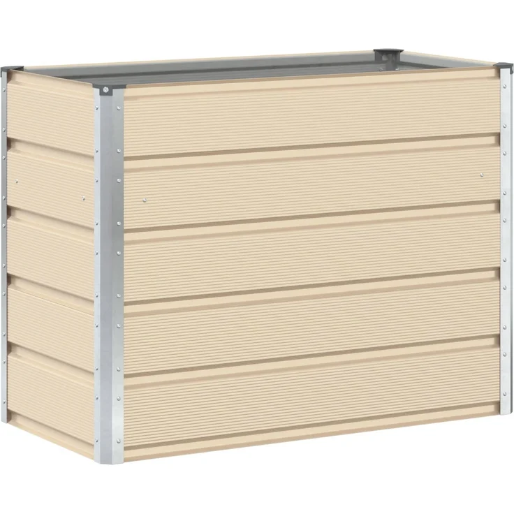 vidaXL Pflanzkübel Elfenbein 480 x 50 x 45 cm Verzinkter Stahl 42018099 – Bild 1
