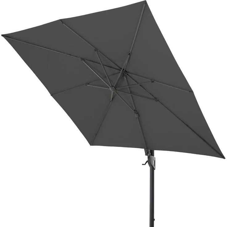 SIENA GARDEN Bosco N+ Ampelschirm anthrazit/anthrazit 300x300 cm Gestell Aluminium anthrazit, Bezug 100% Polyester, 280g/m² in anthrazit-meliert, UPF 50+ – Bild 2