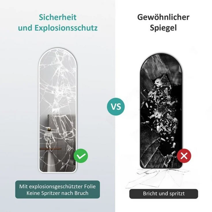 EMKE Standspiegel Bogen Standspiegel Ganzkörperspiegel mit Rahmen aus Aluminiumlegierung, für Wohn-,Schlaf-, Aufenthalt und Ankleidezimmer – Bild 4