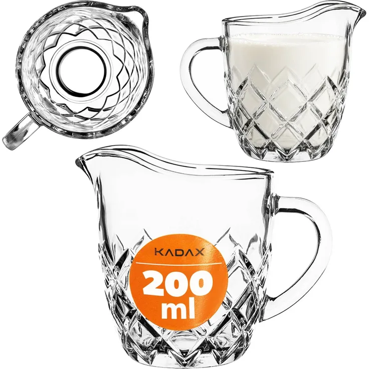 KADAX Milchkännchen, Creme, Milchkännchen aus Glas, 200 ml