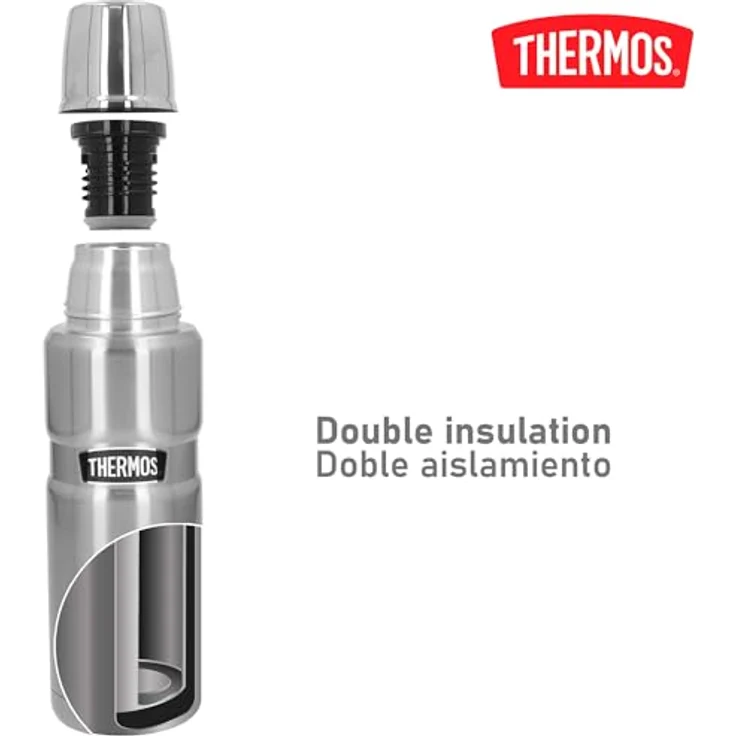 Thermos 4003. 205. 047 Isolierflasche Stainless King, 0,47 L, Edelstahl mattiert – Bild 4