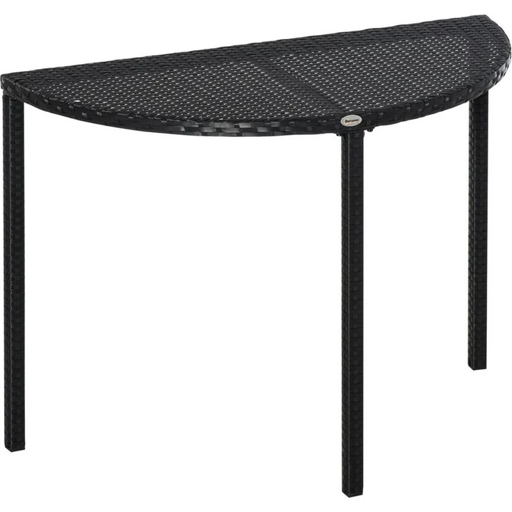 Outsunny Beistelltisch Garten Beistelltisch (Tisch, 1-St, Balkontisch), Metall Schwarz 100 x 50 x 74 cm – Bild 1