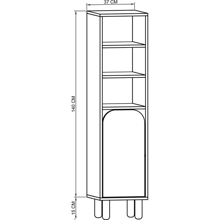 Skye Decor 'Parma 3 - White' Mehrzweckschrank, Weiß, 105 x 155 x 40 cm – Bild 6