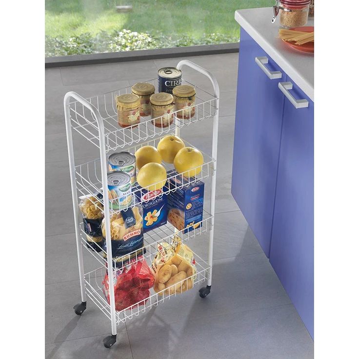 METALTEX 340634 Pisa Allzweckwagen mit 4 Etagen / Rollregal, Höhe 84 cm – Bild 3