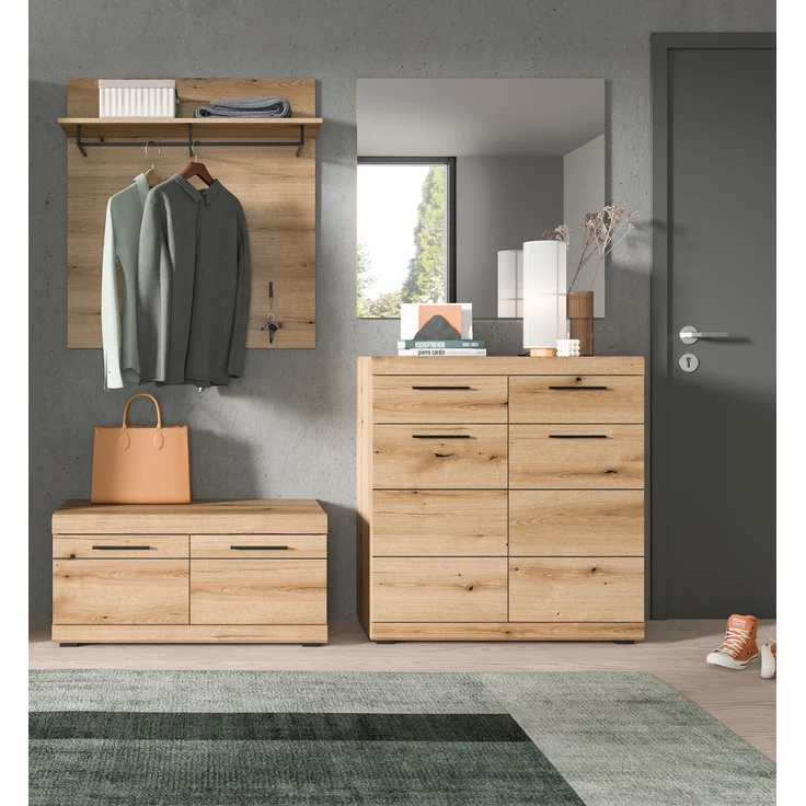 Garderobenkombination (B/H/T: 195x197x40 cm) in Evoke Oak Nachbildung – Bild 6
