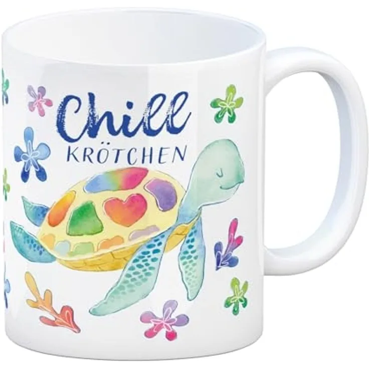 speecheese Tasse Schildkröte Kaffeebecher mit Spruch Chillkrötchen