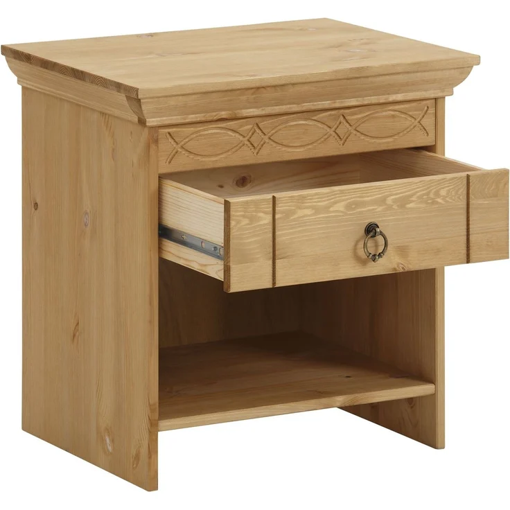 Home affaire Nachtkommode Indra, Nachttisch mit dekorativen Fräsungen, Breite: 50 cm – Bild 3