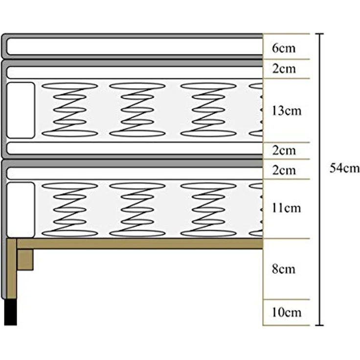 Atlantic Home Collection Boxspringbett CARO LUXE, 140x200 cm, inklusive Topper (Härtegrad H2), Nachtschwarz – Bild 6
