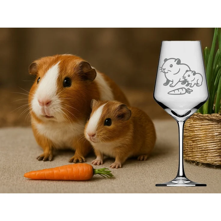 eXODA Weinglas Meerschweinchen mit Baby - 350ml absolut spülmaschinenfest, 1-tlg, Glas, Atemberaubende Darstellung – Bild 4