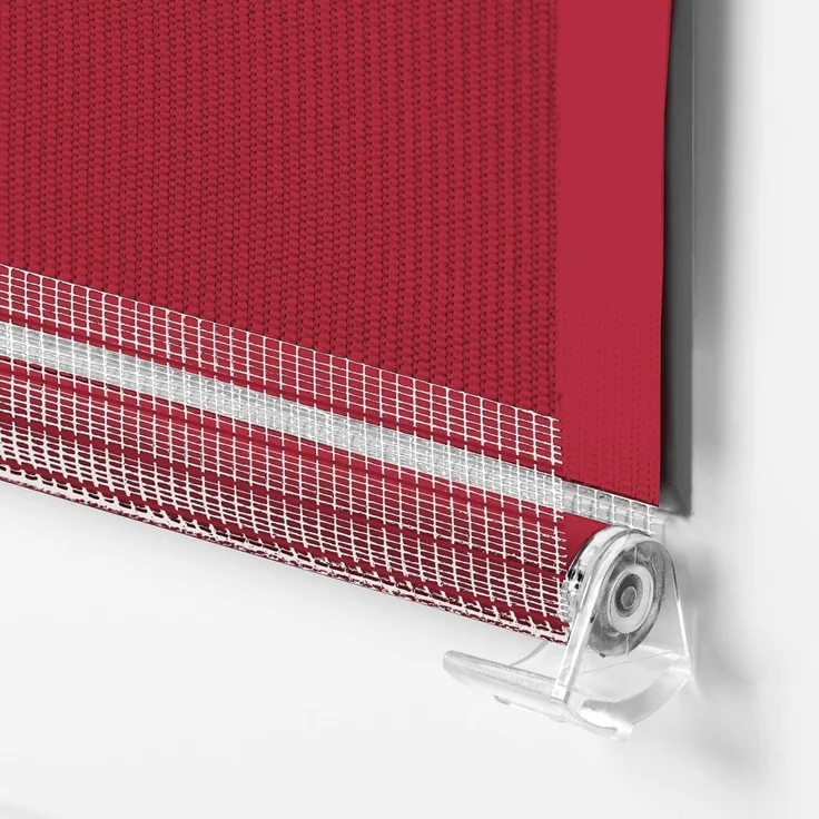 Doppelrollo Klemmfix ohne Bohren 105x210 cm Rot Duo Rollo Klemmrollo Sonnenschutzrollo Fensterrollo für Fenster & Türen Zebrarollo Seitenzugrollo – Bild 5