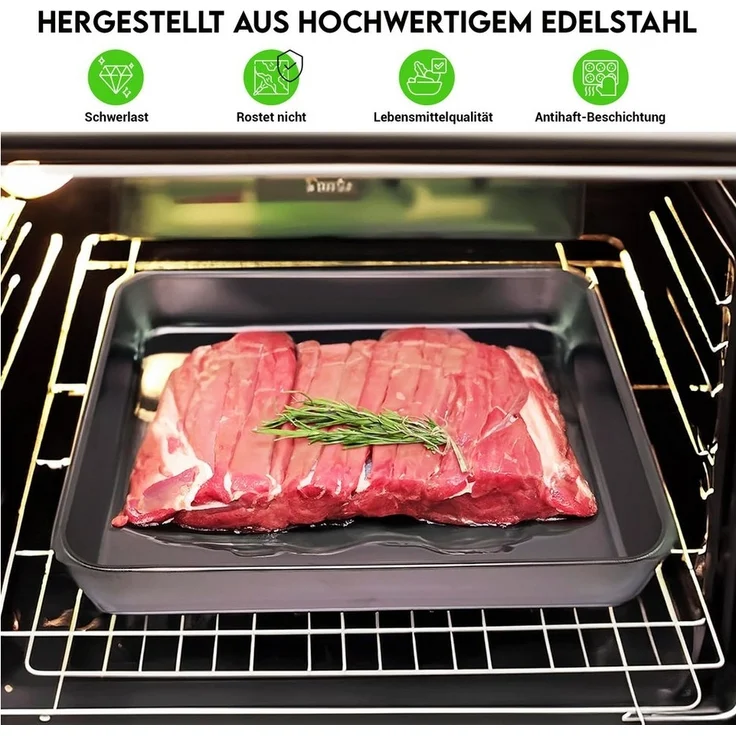 hausleben Backform Back- und Auflaufformen Set, (2-tlg), Spülmaschinenfest - 26x20x5 cm und 31x24x5 cm – Bild 2