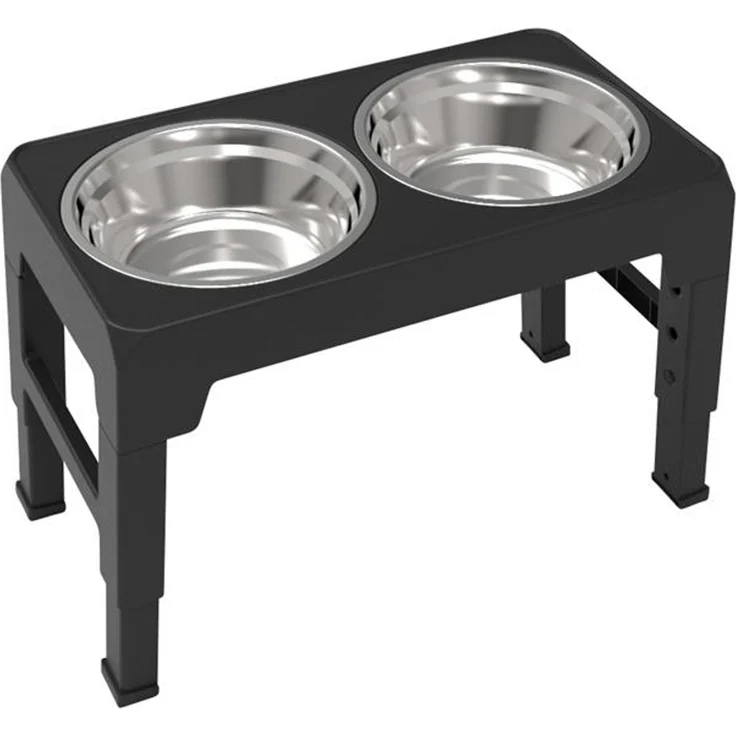 Estexo Hundenapf höhenverstellbar, Edelstahl / Kunststoff silber / schwarz, 44 x 24 x 8 cm – Bild 3