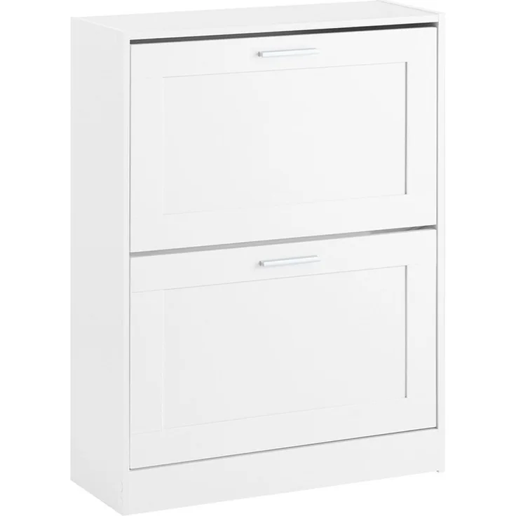 SoBuy FSR137-W Schuhschrank, Spanplatte, Melamin, Weiß, 60 x 80 x 25 cm