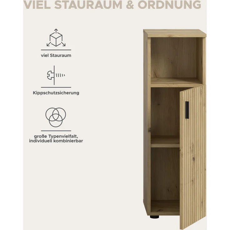 Badschrank B/H/T: 30x95x30 cm in Artisan Oak Nachbildung und -- – Bild 9