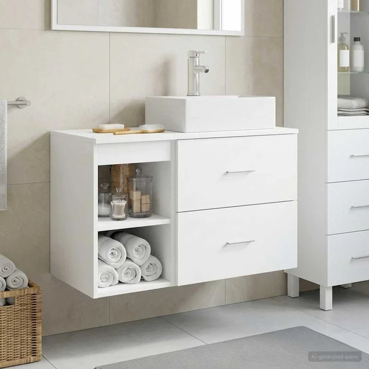vidaXL Badezimmerschrank-Set 2 stk. Weiß 79,5 x 41 x 79,5 cm 3403888 – Bild 1