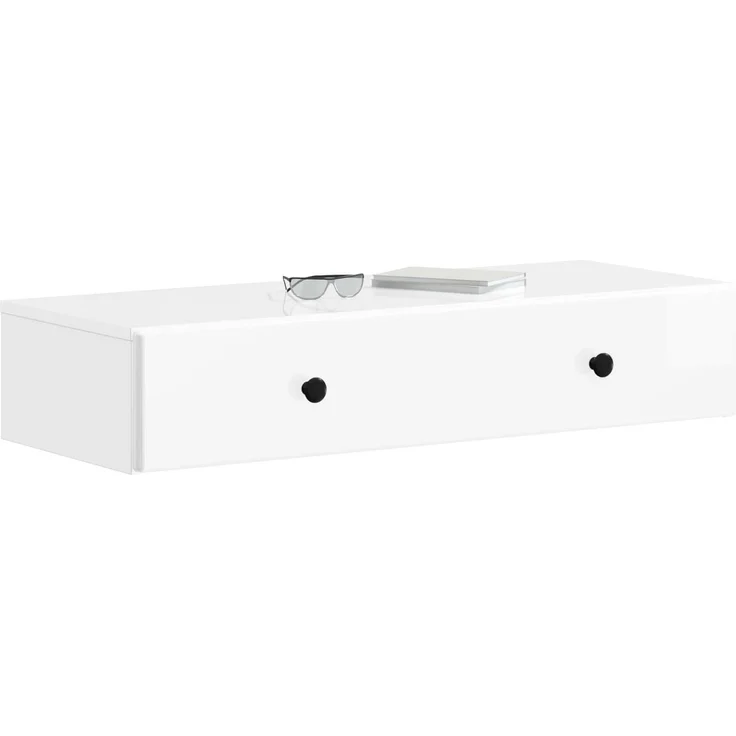 vidaXL Wandmontierter Beistelltisch Hochglanz Weiß 87,5 x 34,5 x 17 cm 899179 – Bild 2