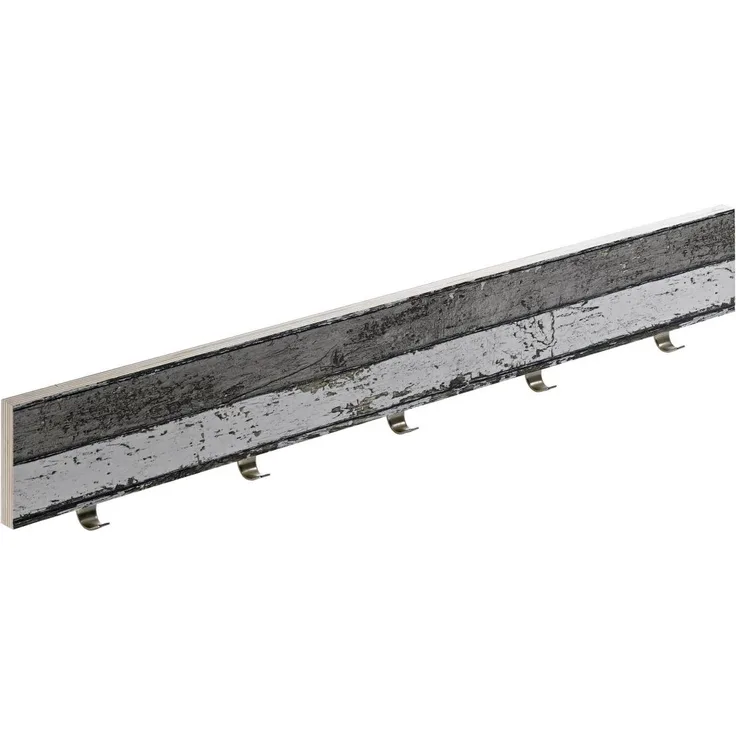 Hettich Motivgarderobe Holzplanken 5 Haken 75,0 x 10,0 x 2,5 cm