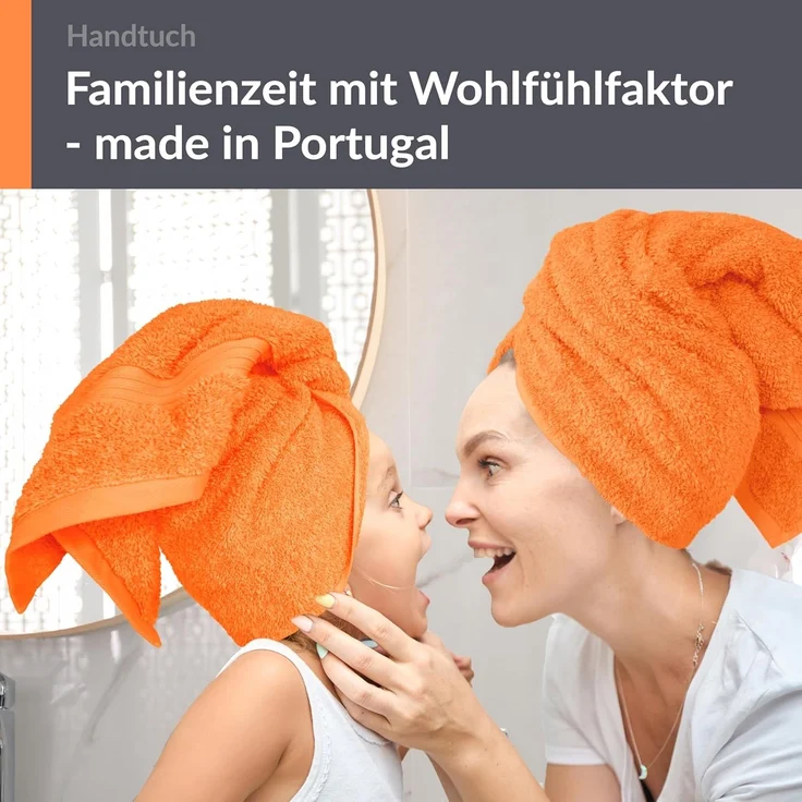 Lashuma Handtücher Linz, Frottee (2-St), Frottee Handtücher orange 50x100 cm – Bild 6