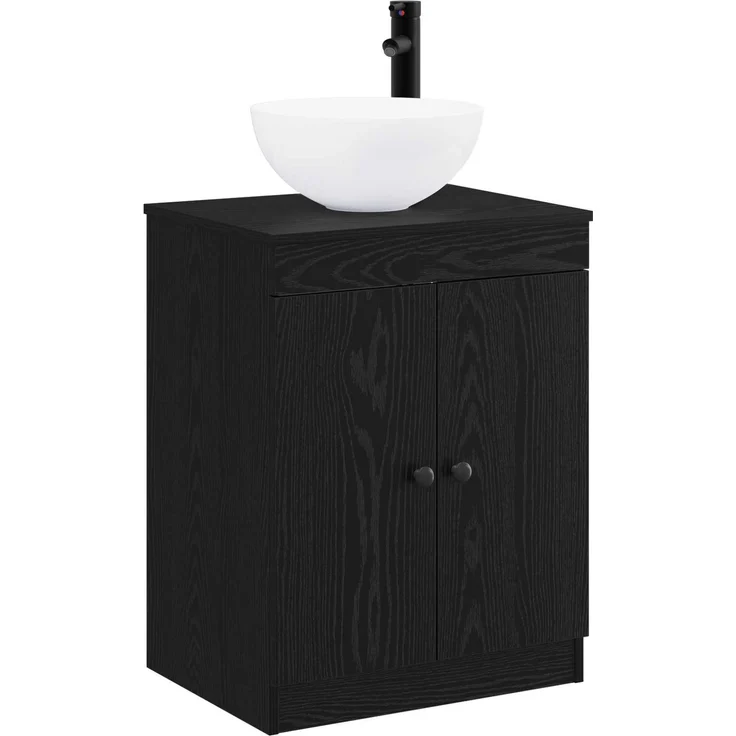 vidaXL Waschbeckenschrank Schwarze Eiche 54 x 41 x 100 cm 3404215 – Bild 2