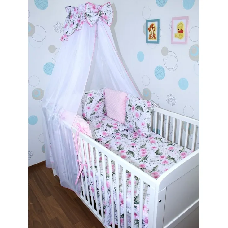 Primawela Babybettwäsche Bettwäsche Bettset MINKY - 6 x Kissen -6t -Nestchen Chiffon Himmel -7