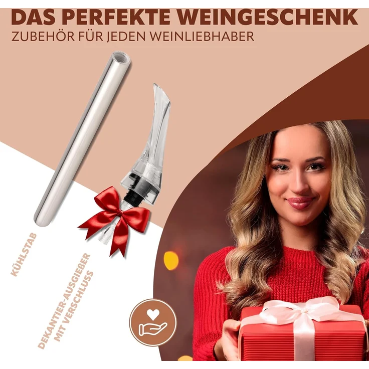 bremermann Dekantierausgießer Dekantier-Belüfter mit Edelstahl-Kühlstab, 1-St. – Bild 4