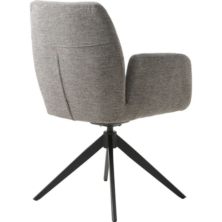 Armlehnstuhl >ROXANA< drehbar, Wipp-Relax-Funktion, Grau, Stoff-Brego - 57,5x88x62cm (BxHxT) – Bild 4