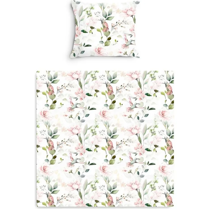 Amilian Babybettwäsche Kinderwagenset - 2tlg. Kinderbettwäsche - 80x80cm + 35x40cm, 100% Baumwolle, 2 teilig, Bettwäscheset für Kinderwagen, Wiege, Babybett - Baby Bettwäsche