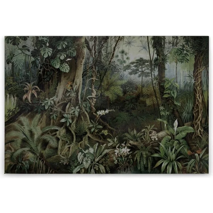 Dschungel Leinwandbild Grün 90x60 DD120393 Keilrahmen Wandbild Leinwand Urwald – Bild 7