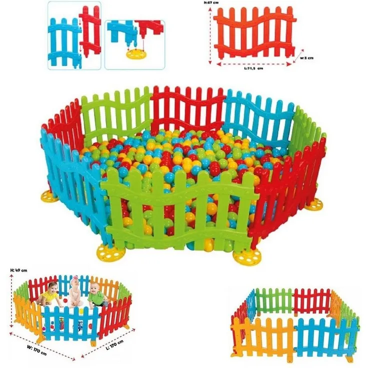 Pilsan Spielzaun, Plastikzaun, Laufgitter 06192, 8 Elemente 71,5 x 47 x 3 cm
