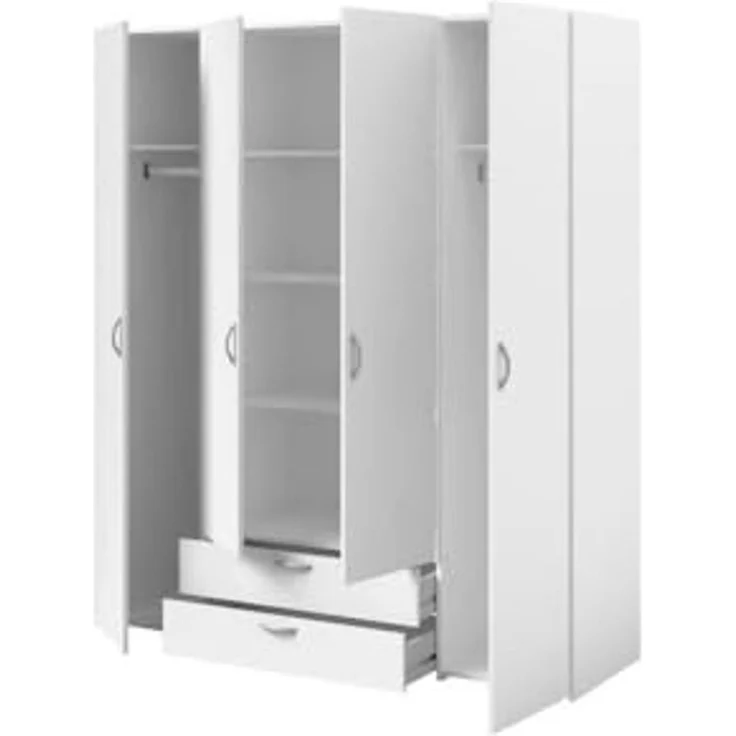Parisot Daily 1 Kleiderschrank 4-türig Weiß 160x185 cm – Bild 6