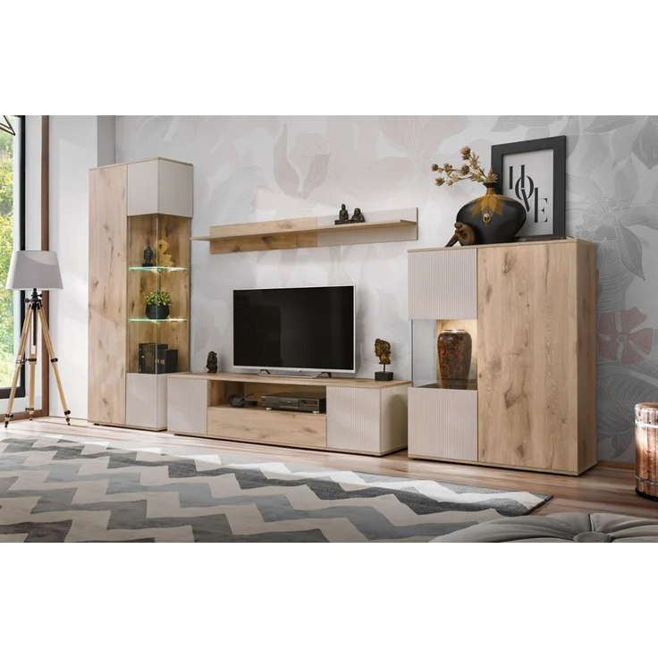 Highboard Cathlyn in Viking Eiche und Kaschmir 90 x 120 cm – Bild 2