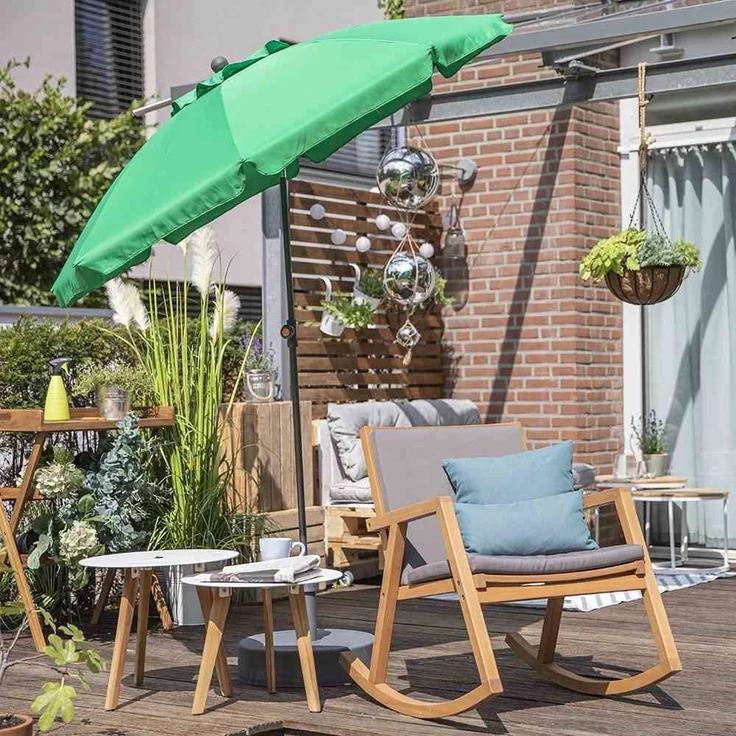 Tropico Mittelstockschirm anthrazit/grau Ø 200cm – Bild 9