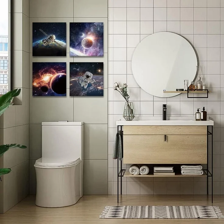 Leinwandbilder 4 Teilig Kunstdruck Planet Universum Raum 30x30cm – Bild 9